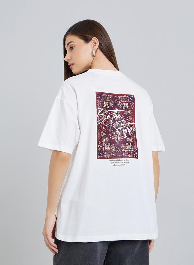 Styli Women Oversized Graphic Print T-Shirt - Image 4